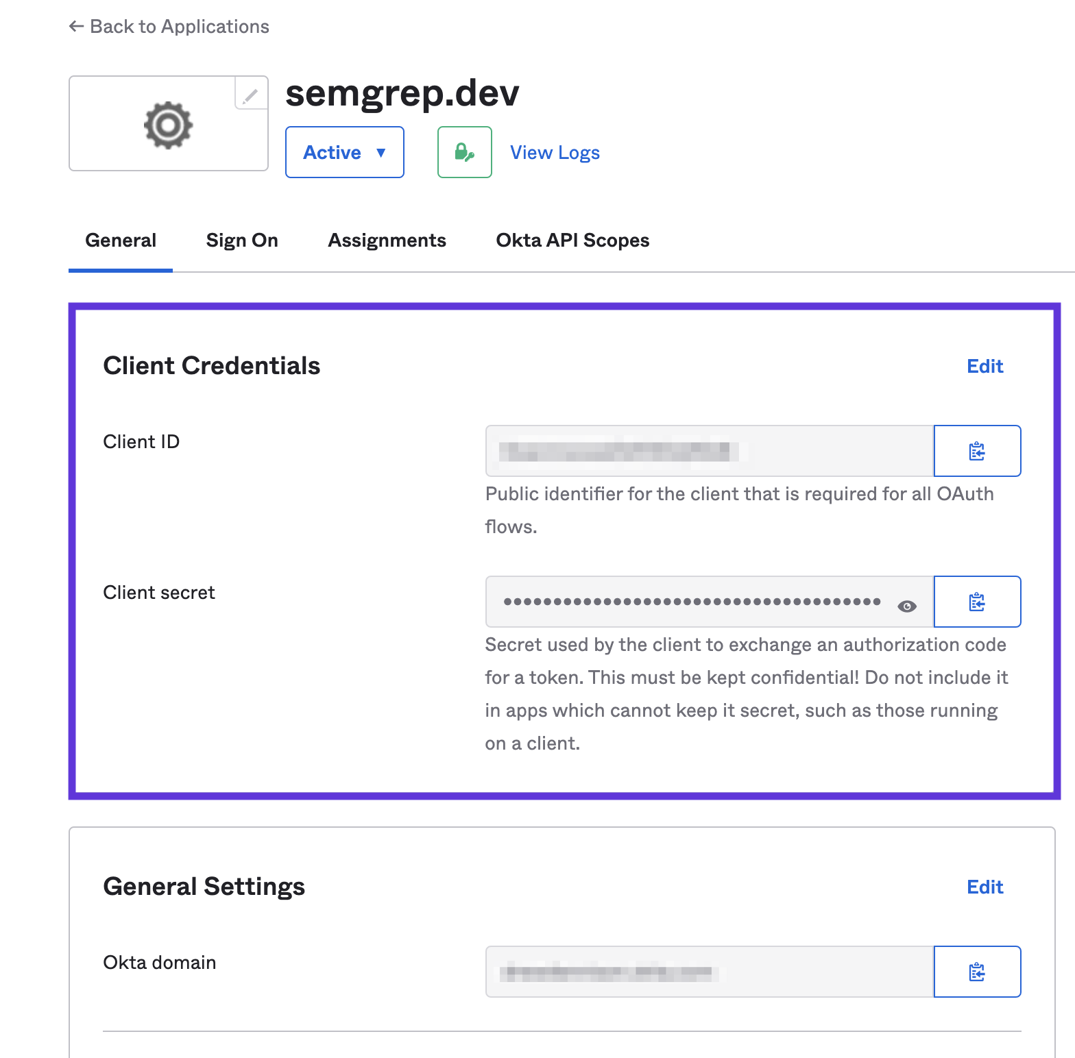 Generating Client ID and Client Secret through Okta Generating Client ID and Client Secret via the Okta
